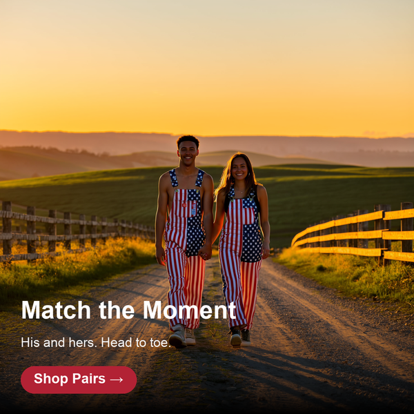 American Flag Long Overalls