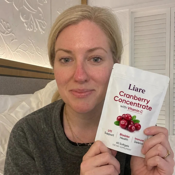 Illustrative Liare cranberry lifestyle photo 6; digitally rebranded packaging