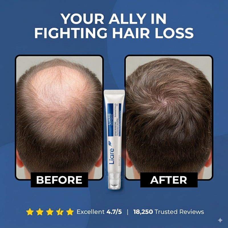Roll-on serum application along a hair part