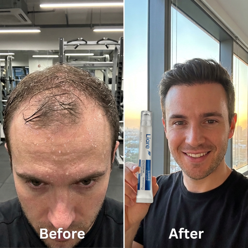 Side-by-side scalp photographs, comparison 3