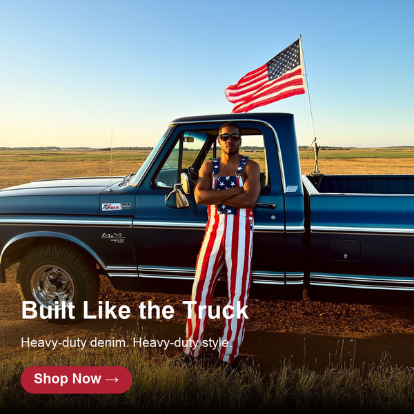 American Flag Long Overalls