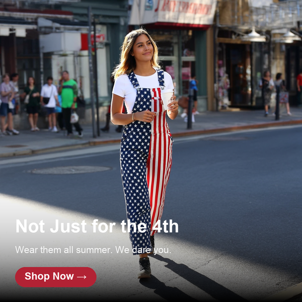 American Flag Long Overalls