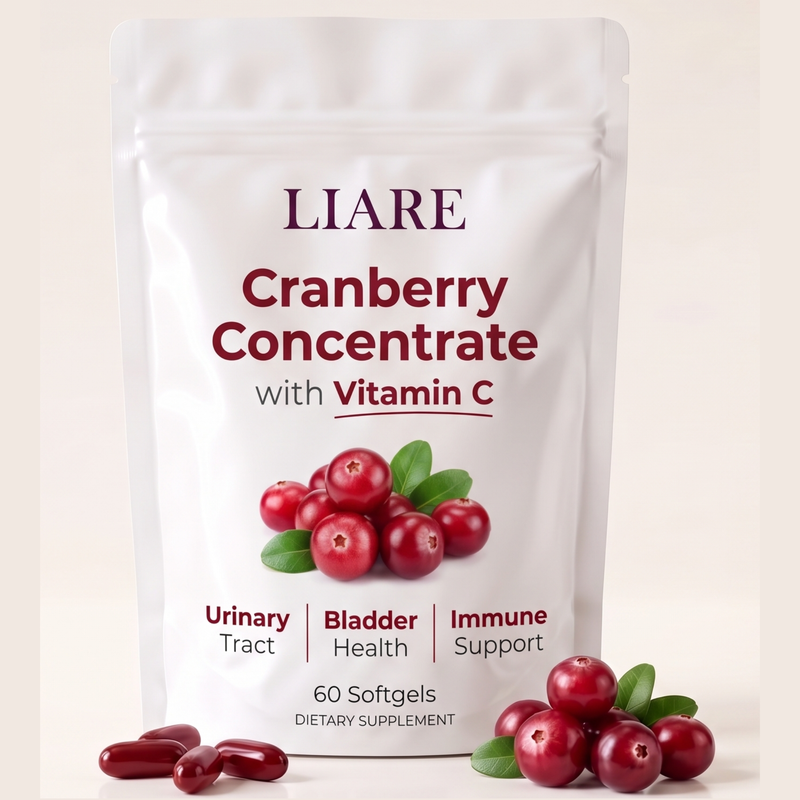 LIARE Cranberry Concentrate with Vitamin C pouch, 60 softgels