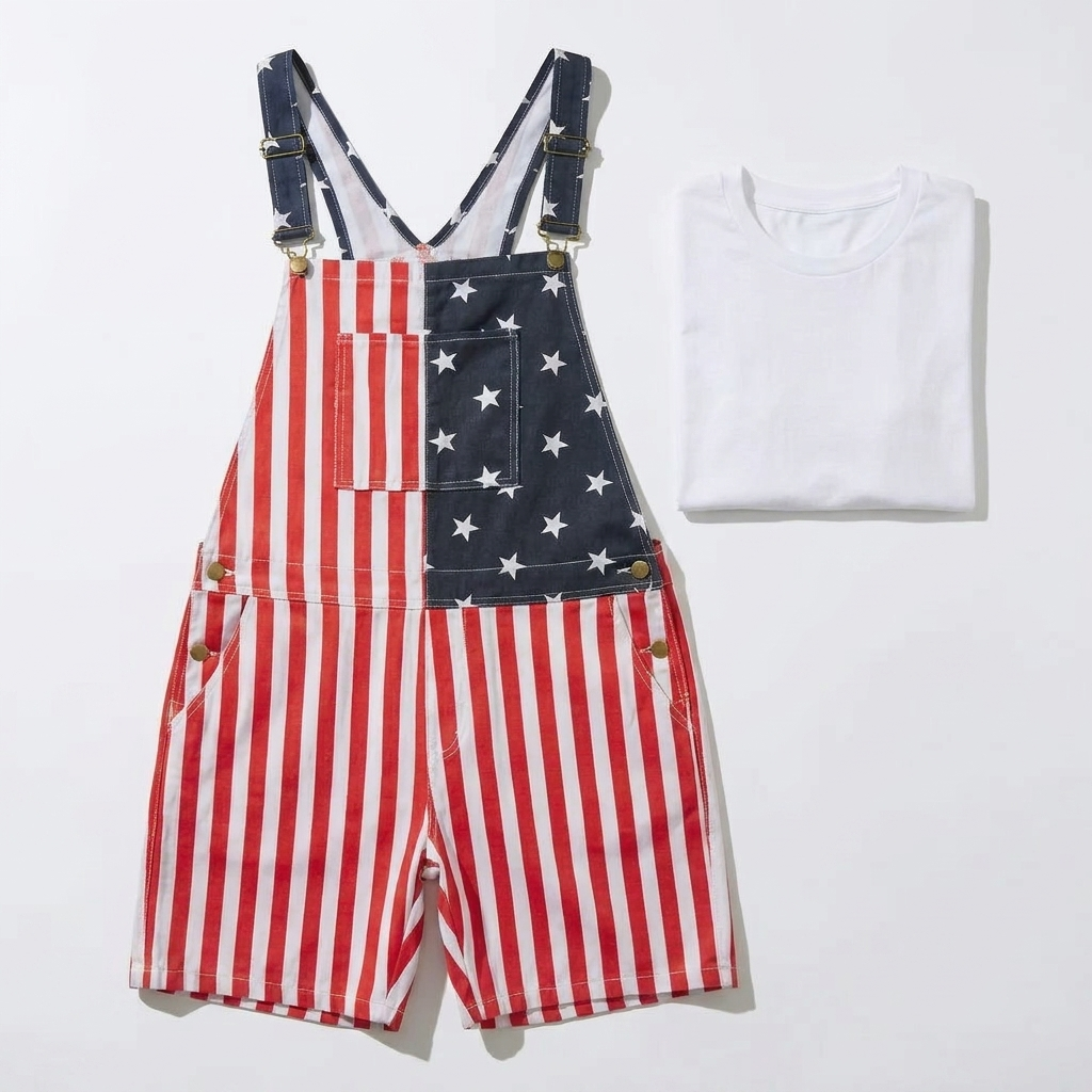 Stars, Stripes & Stretch July 4th Overalls