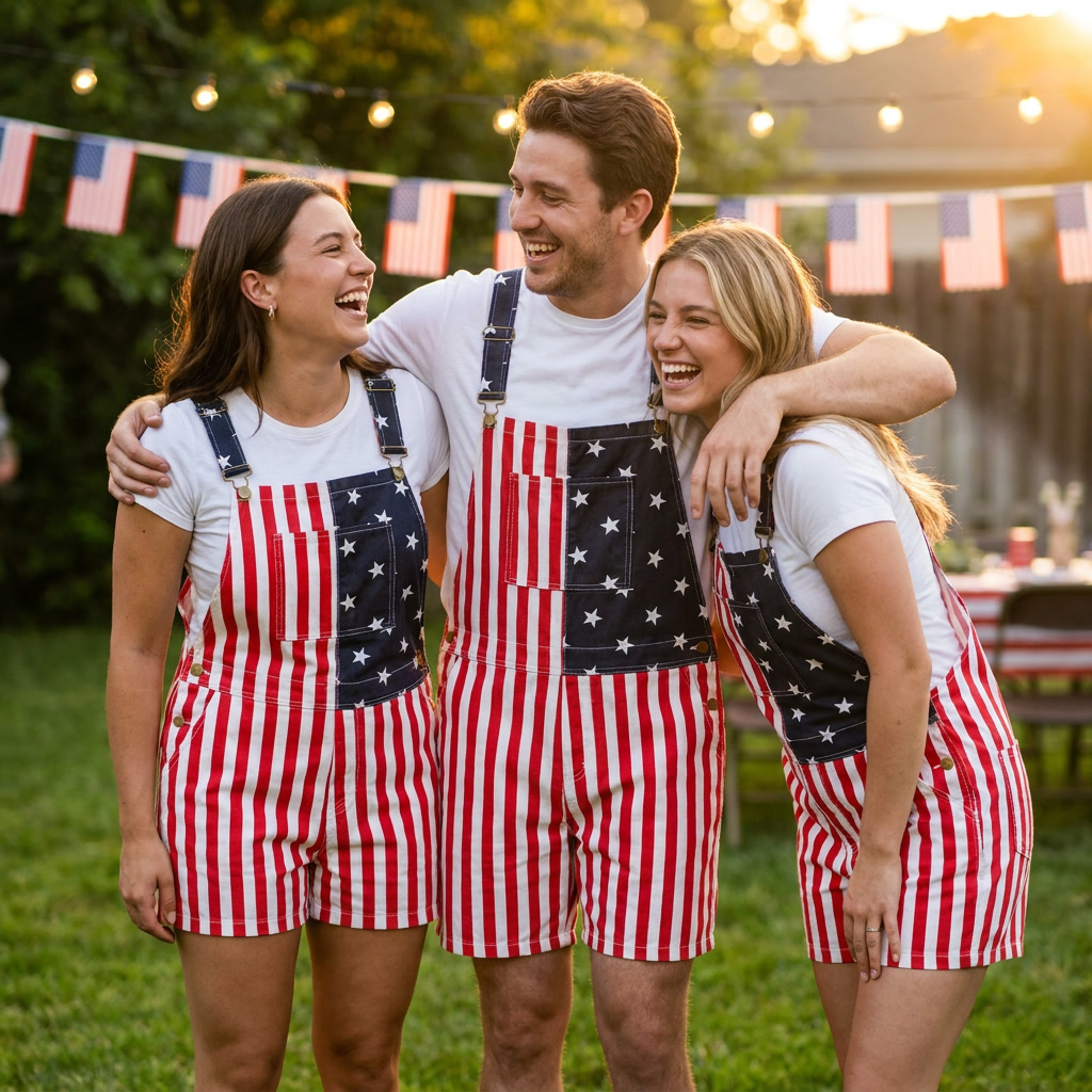 Stars, Stripes & Stretch July 4th Overalls