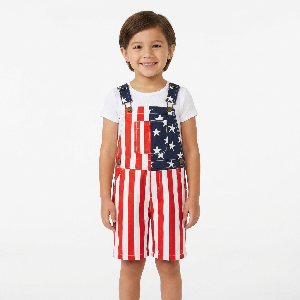 Kids American Flag Overalls