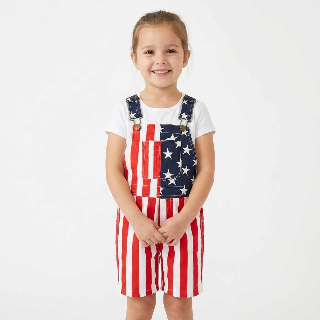 Kids American Flag Overalls