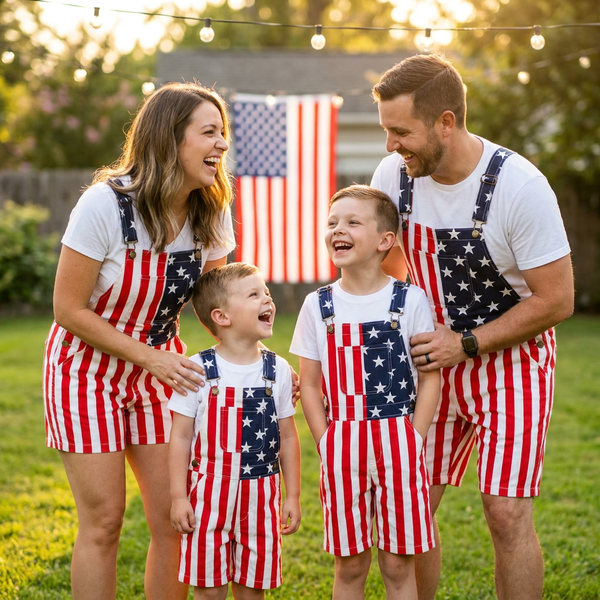 Kids American Flag Overalls