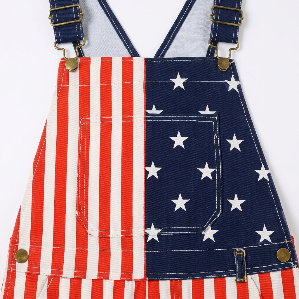 American Flag Long Overalls