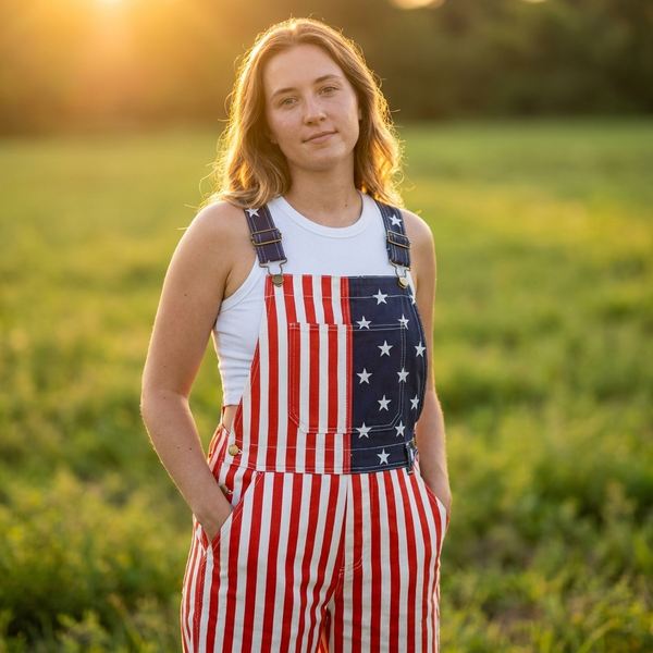American Flag Long Overalls