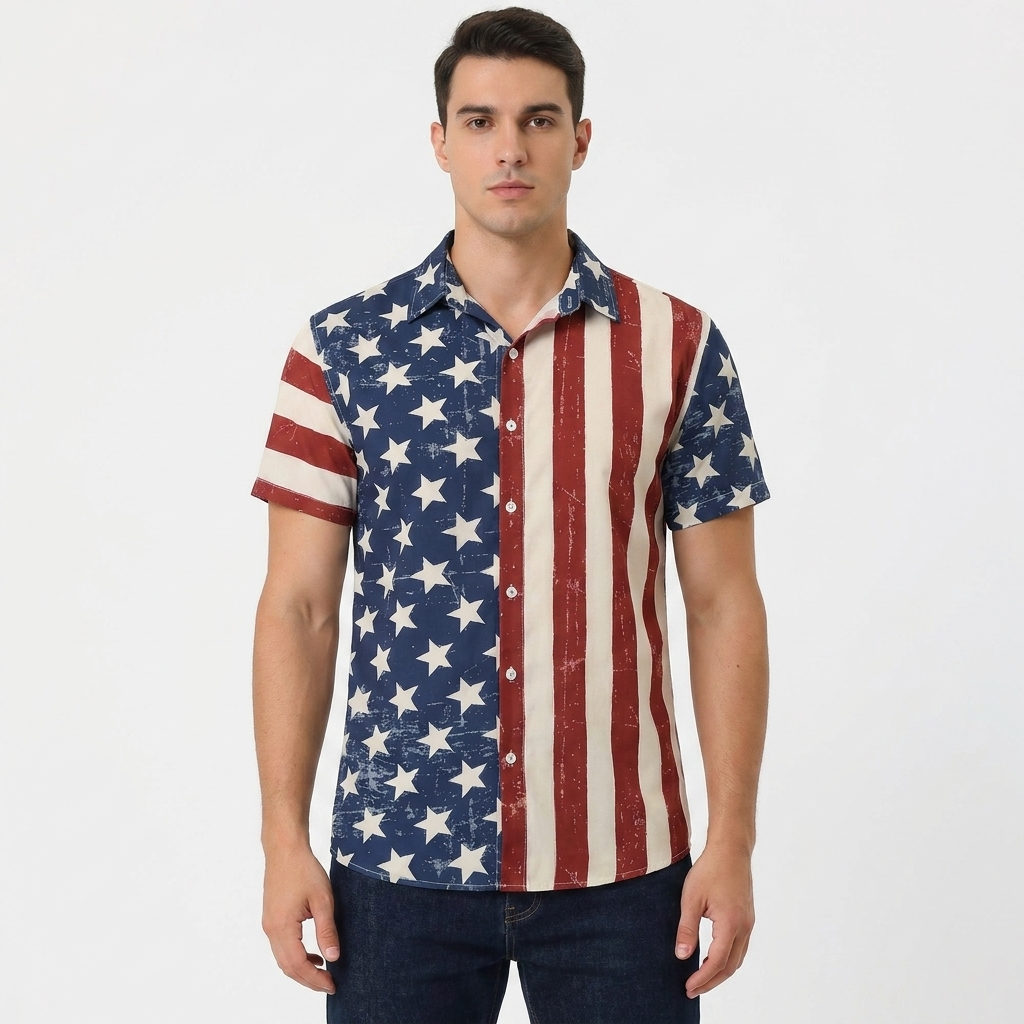 American Flag Hawaiian Shirt