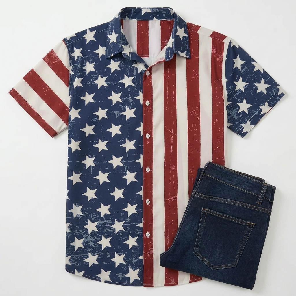 American Flag Hawaiian Shirt