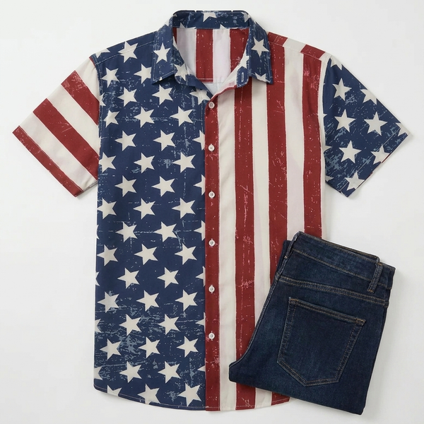 American Flag Hawaiian Shirt