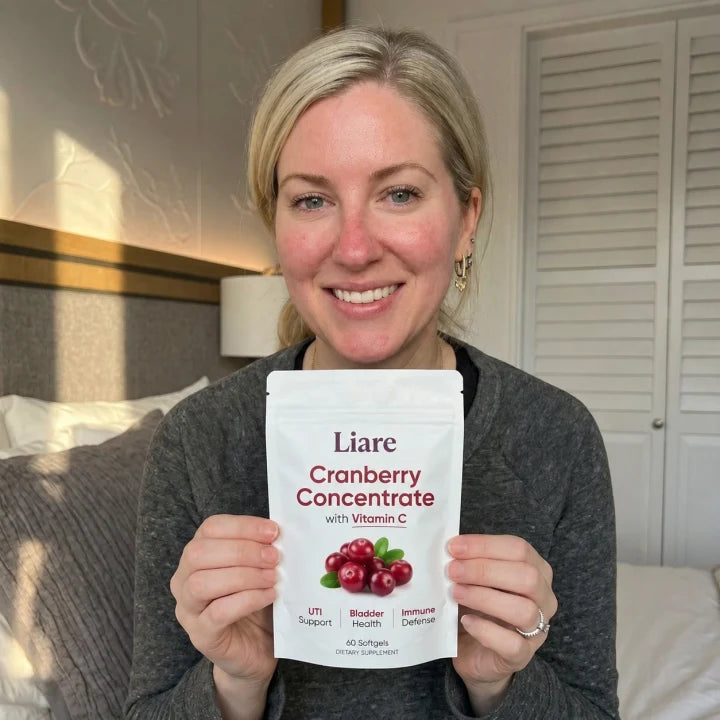 Illustrative Liare cranberry lifestyle photo 5; digitally rebranded packaging
